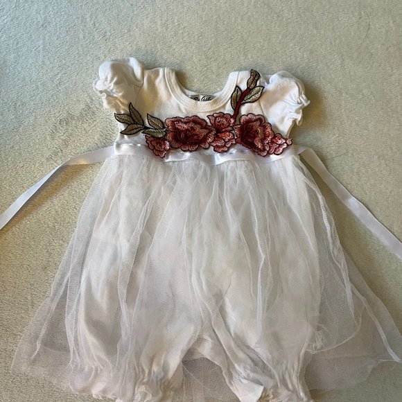 Baby long pant romper with tutu - Picture 1 of 4